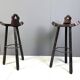 Mid Century Brutalist Bar Stools - Set of 2, 1960s