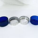 Paire de salières cristal bleu et argent