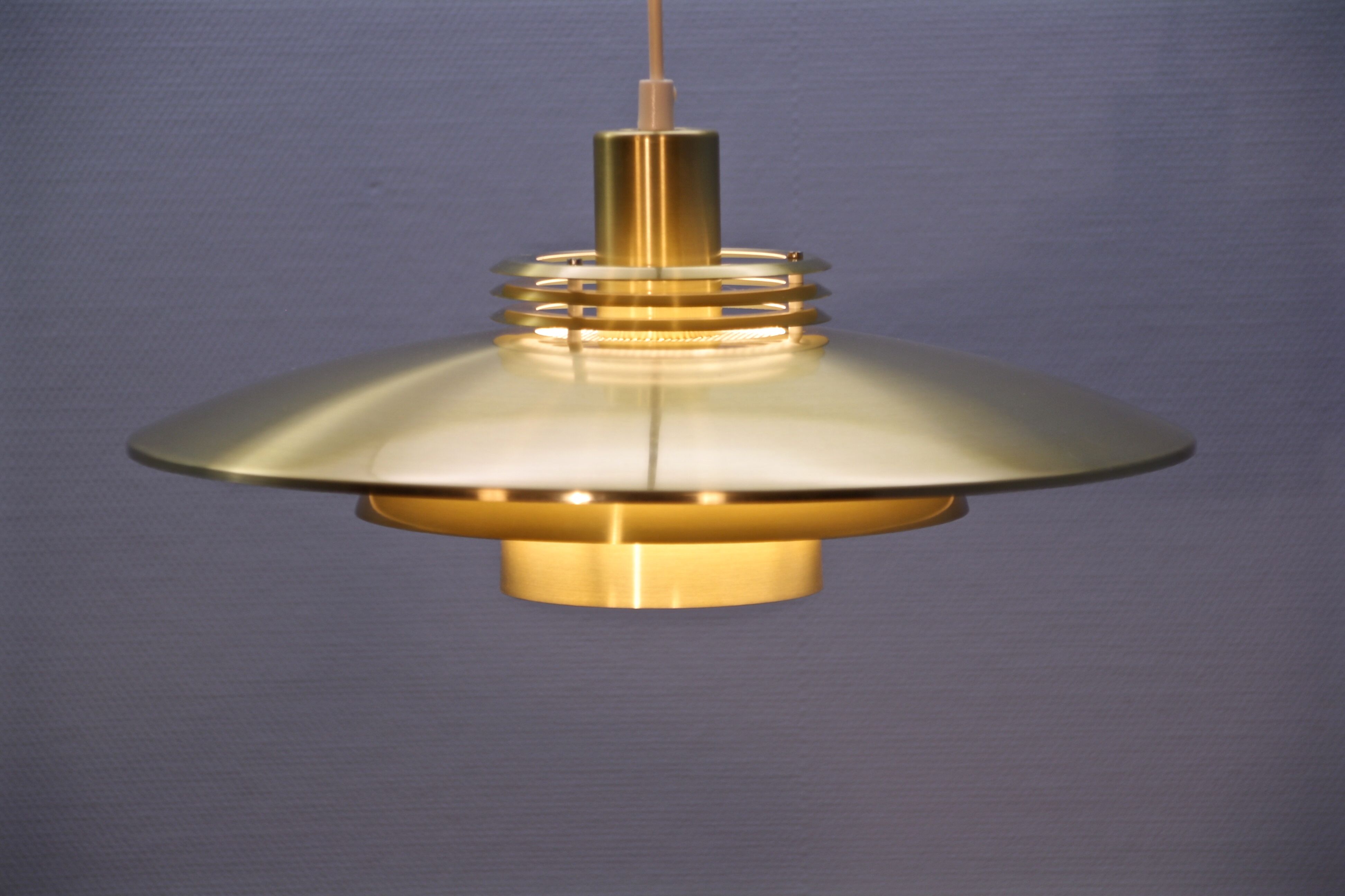 Danish hanging lamp in brass, 1970s