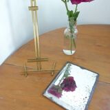 Table mirror on a brass easel