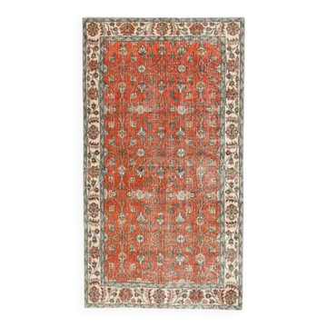 Vintage Turkish Oushak handmade wool rug 118x223