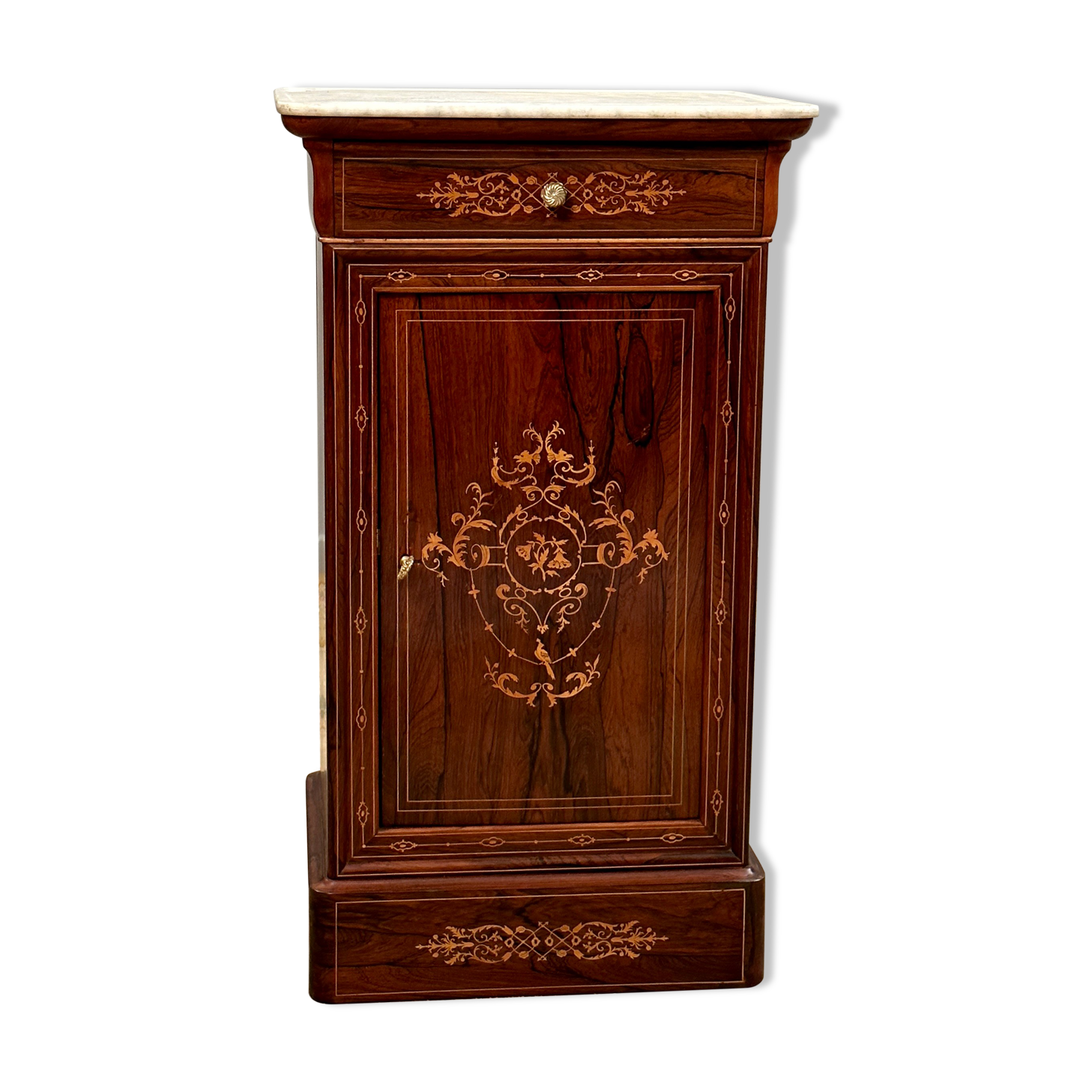 Bedside of the period Charles X in marquetry XIXth