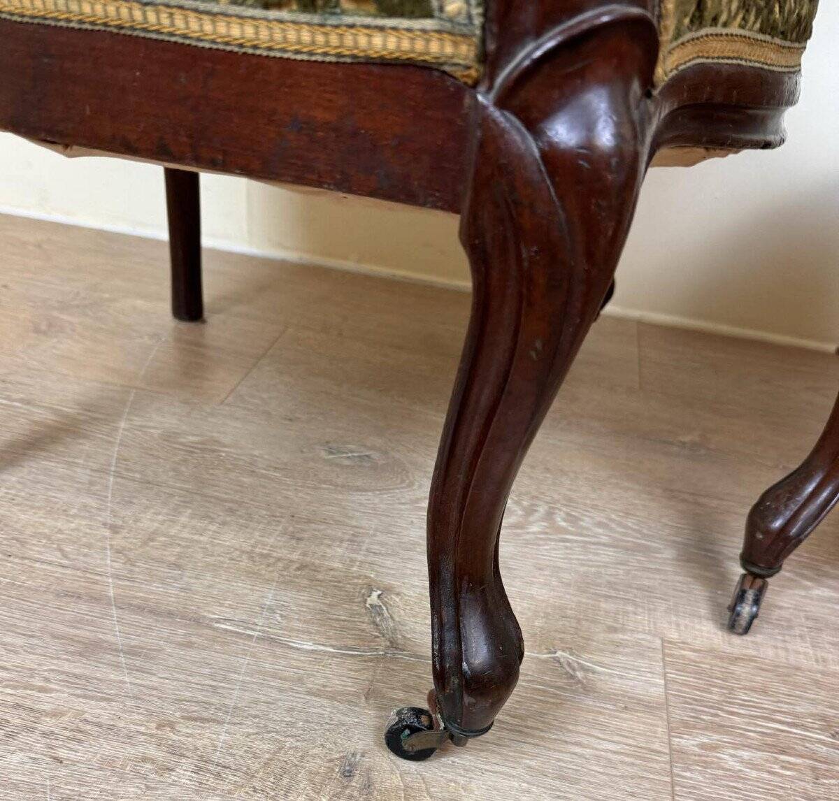 Paire de fauteuils style Louis XV en acajou époque XIXeme
