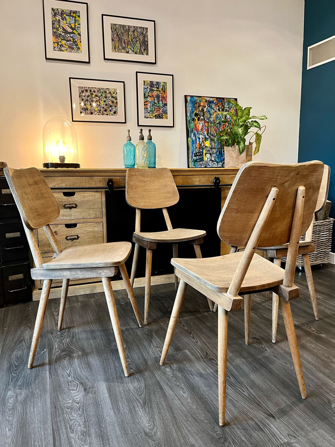Série de 4 chaises bistrot