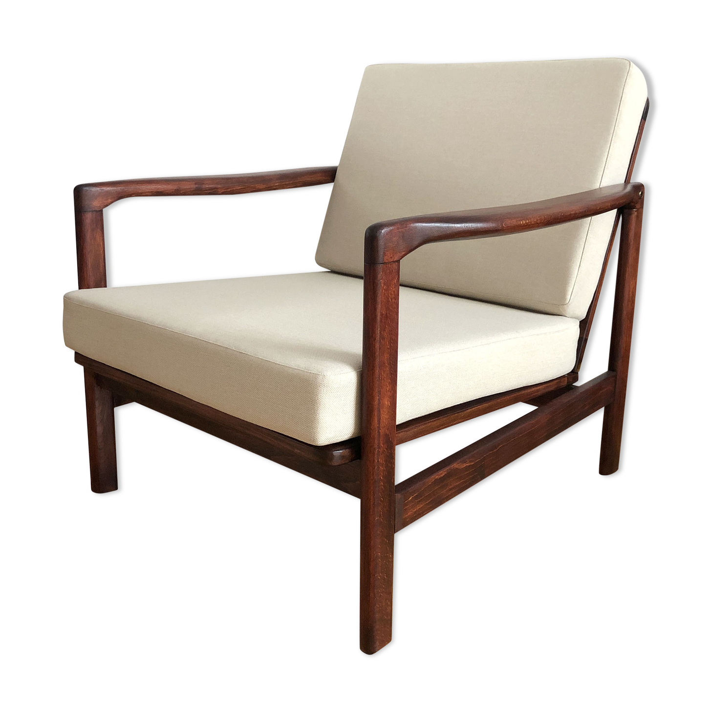 Beige B-7752 Lounge Chair by Zenon Bączyk for Swarzędzkie Fabryki Mebli, 1960s