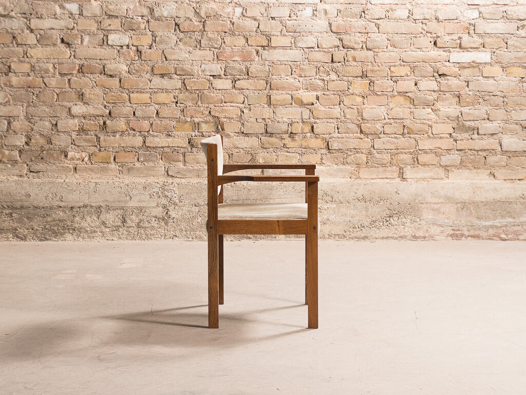 Scandinavian rosewood chairs with armrests, velvet fabrics (x6)