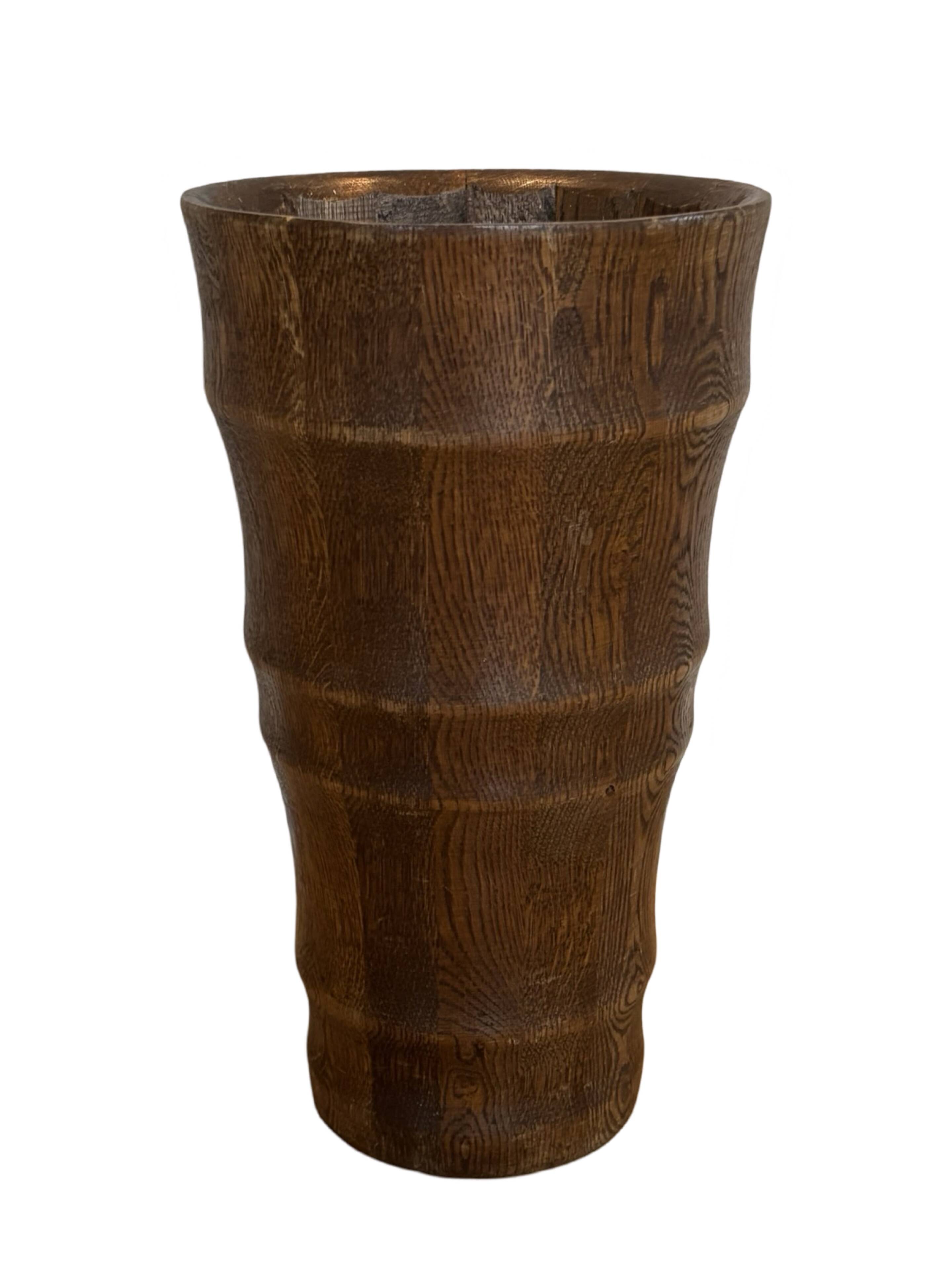 Vintage umbrella holder wooden basket storage 1960 minimalist design