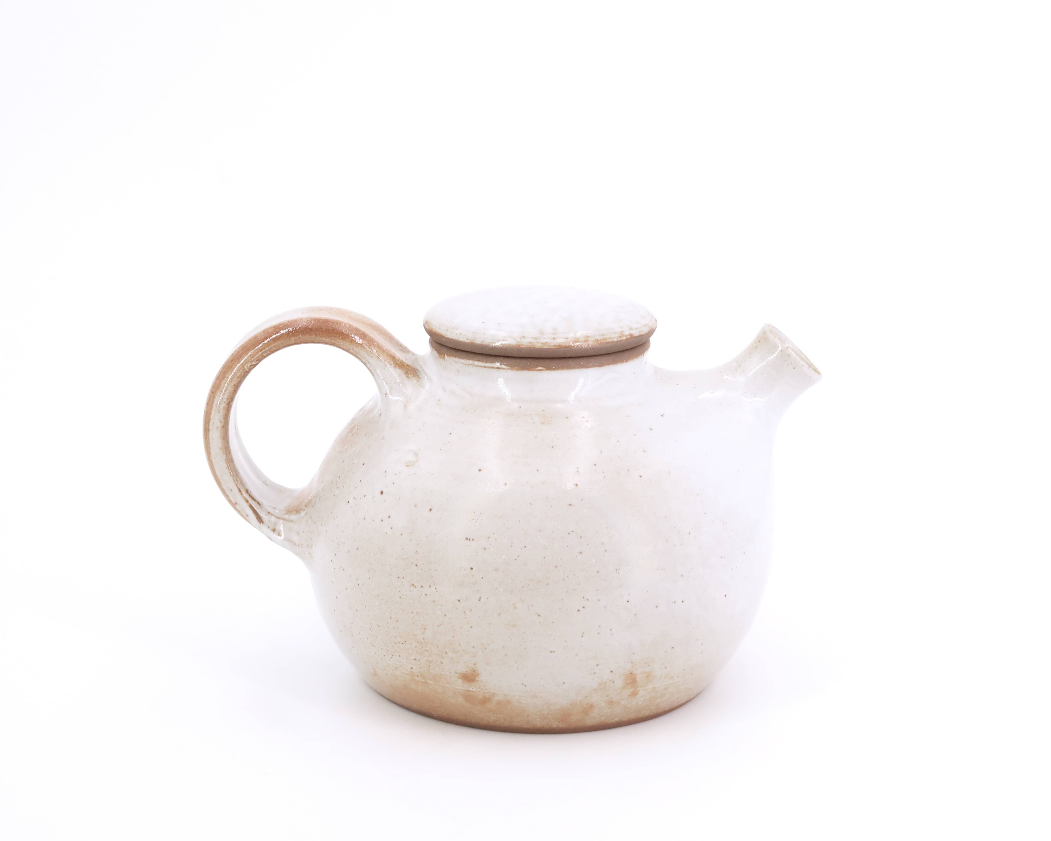 Stoneware teapot by Jeanne and Norbert Pierlot, 1960s ceramic