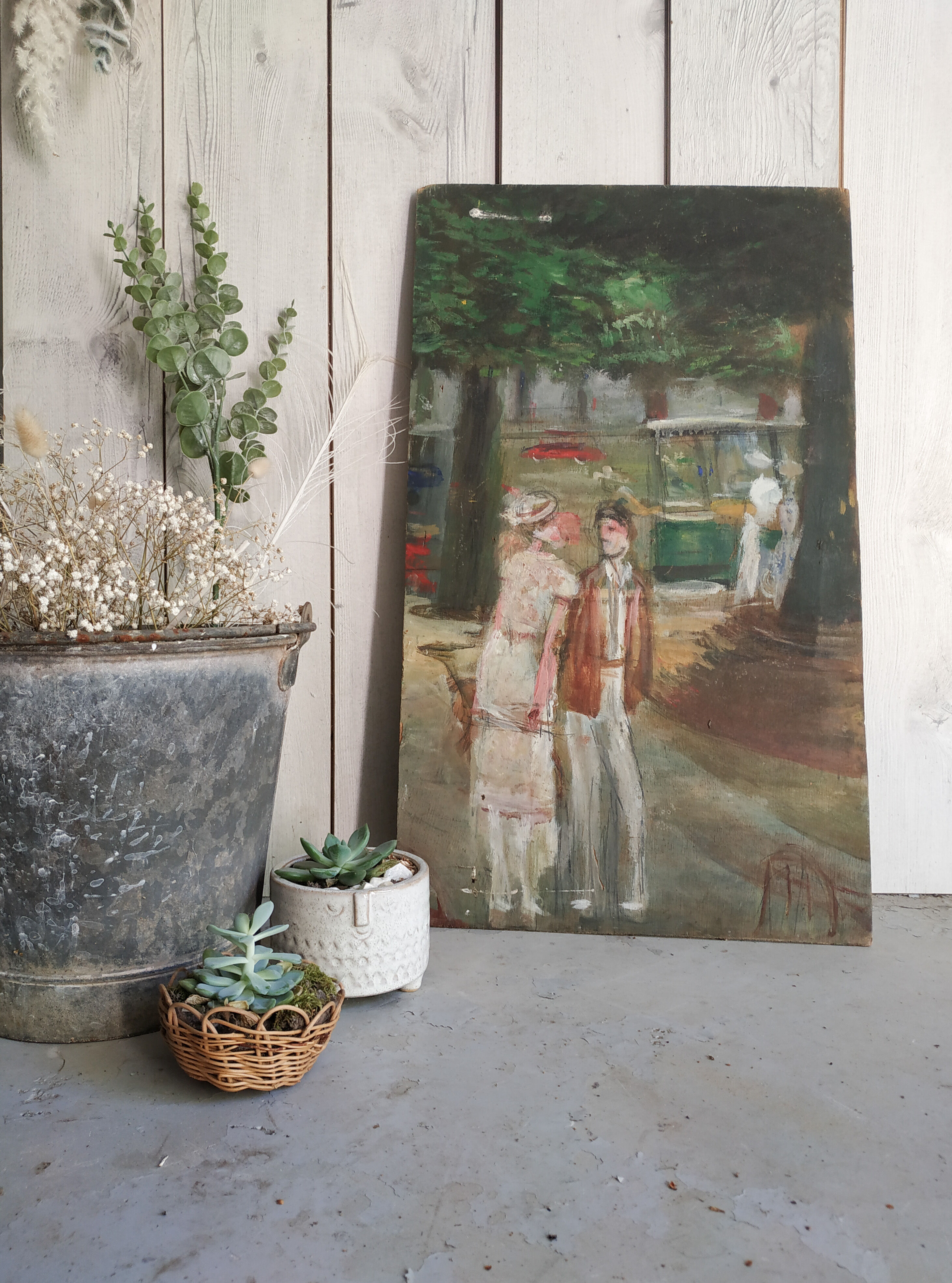 Theatre decoration painted on wood