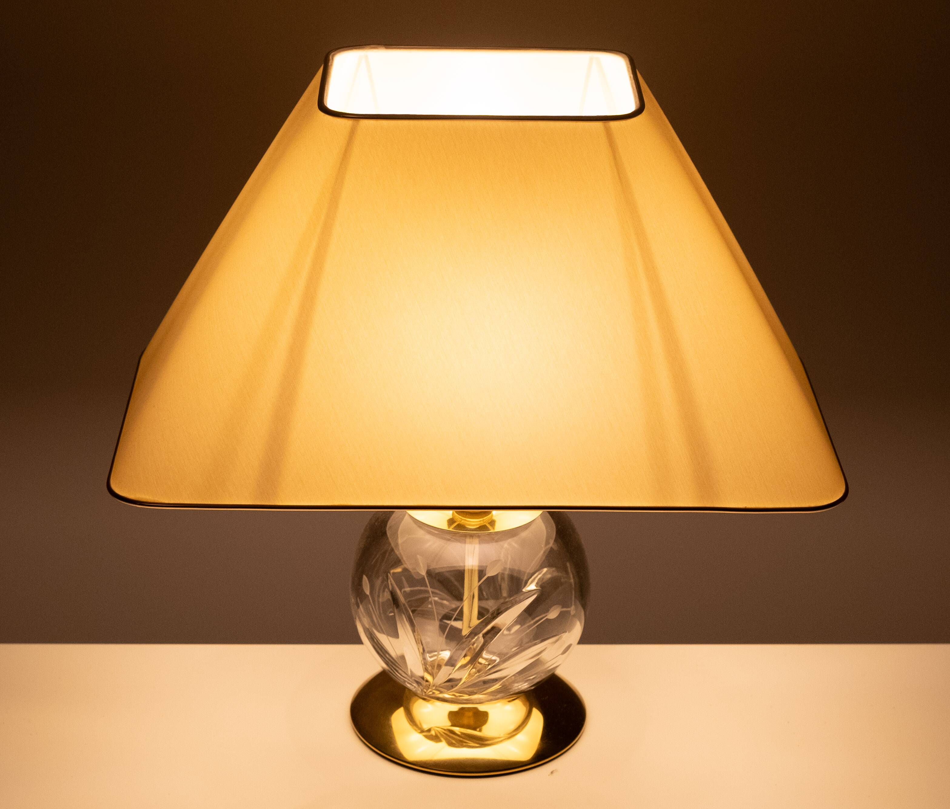 Crystal Ball Table lamp Hollywood Regency Germany 1970s