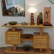 Console meuble en bois vintage des années 70