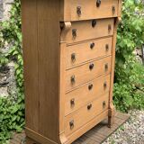 High empire chest of drawers in solid raw oak