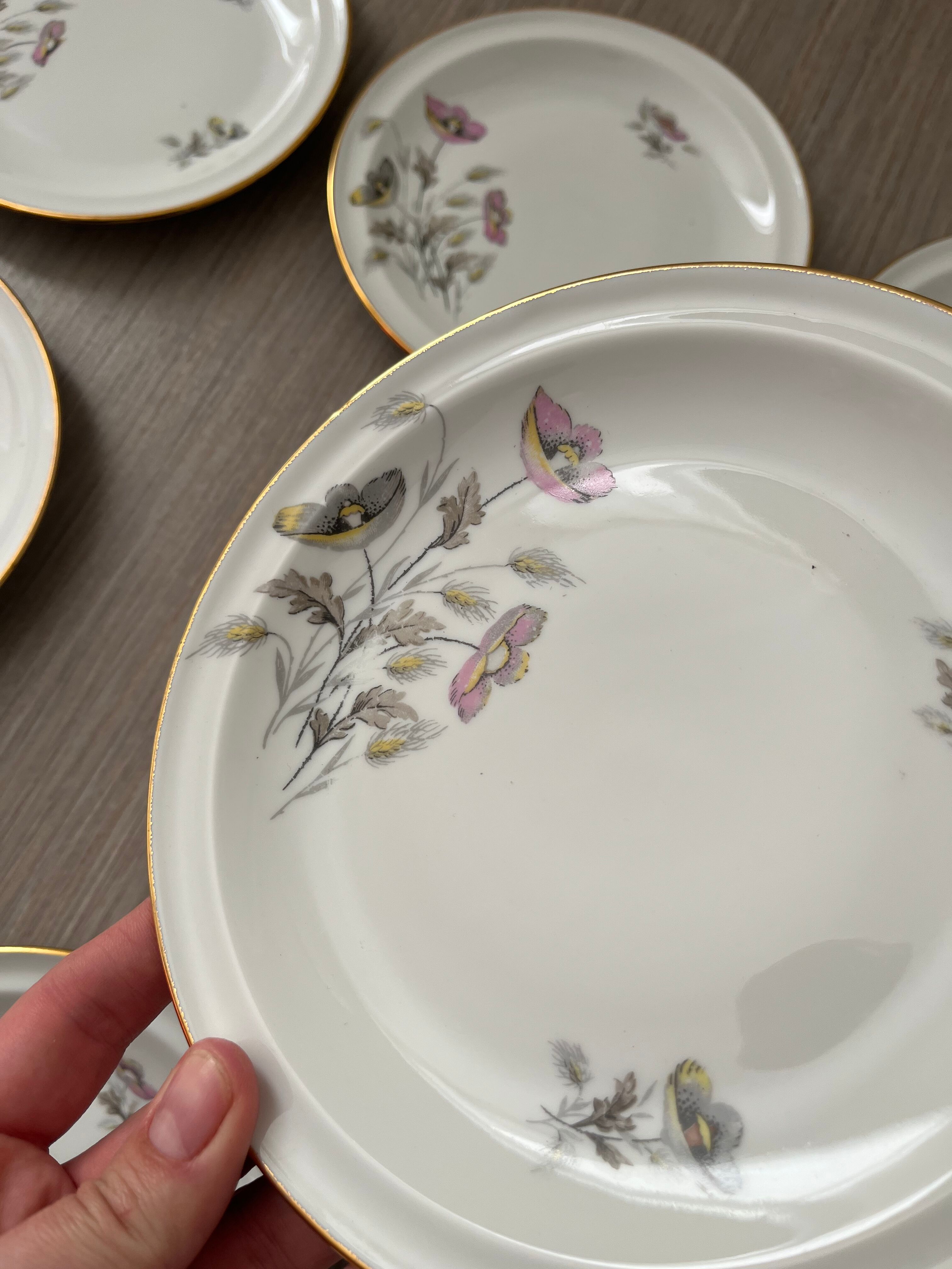 Dessert plates porcelain floral decoration