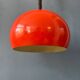 Large vintage red metal pendant light in Space Age style