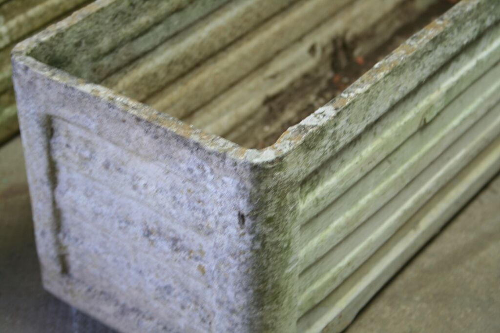 Pair of planters 60cm concrete fibro cement eternit Willy Ghul vintage 1950