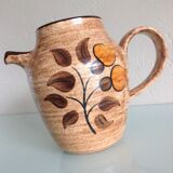 Beige pitcher in glazed ceramic from Salins vintage 60s-70s