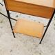 Pair of bedside tables from the 60s in gilded oak and tubes stamped Descher