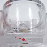 Vide-poches en cristal daum france en verre clair et givré - vers 1980