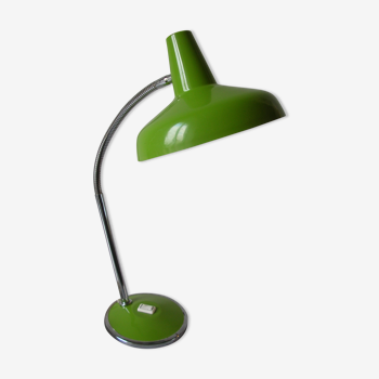 Lampe orientable tige flexible abat jour métal vert pomme rétro