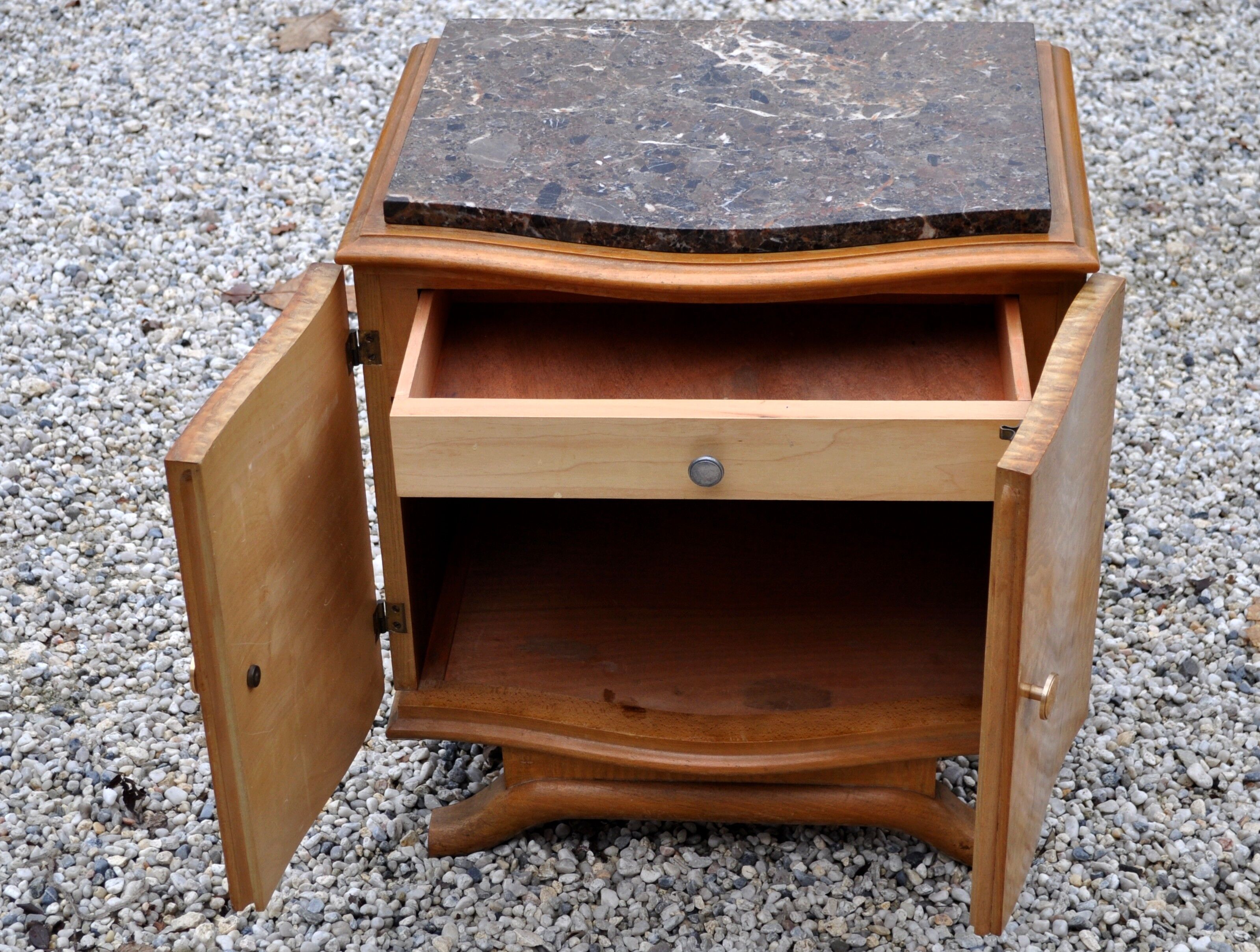 Vintage clear wood bedside table
