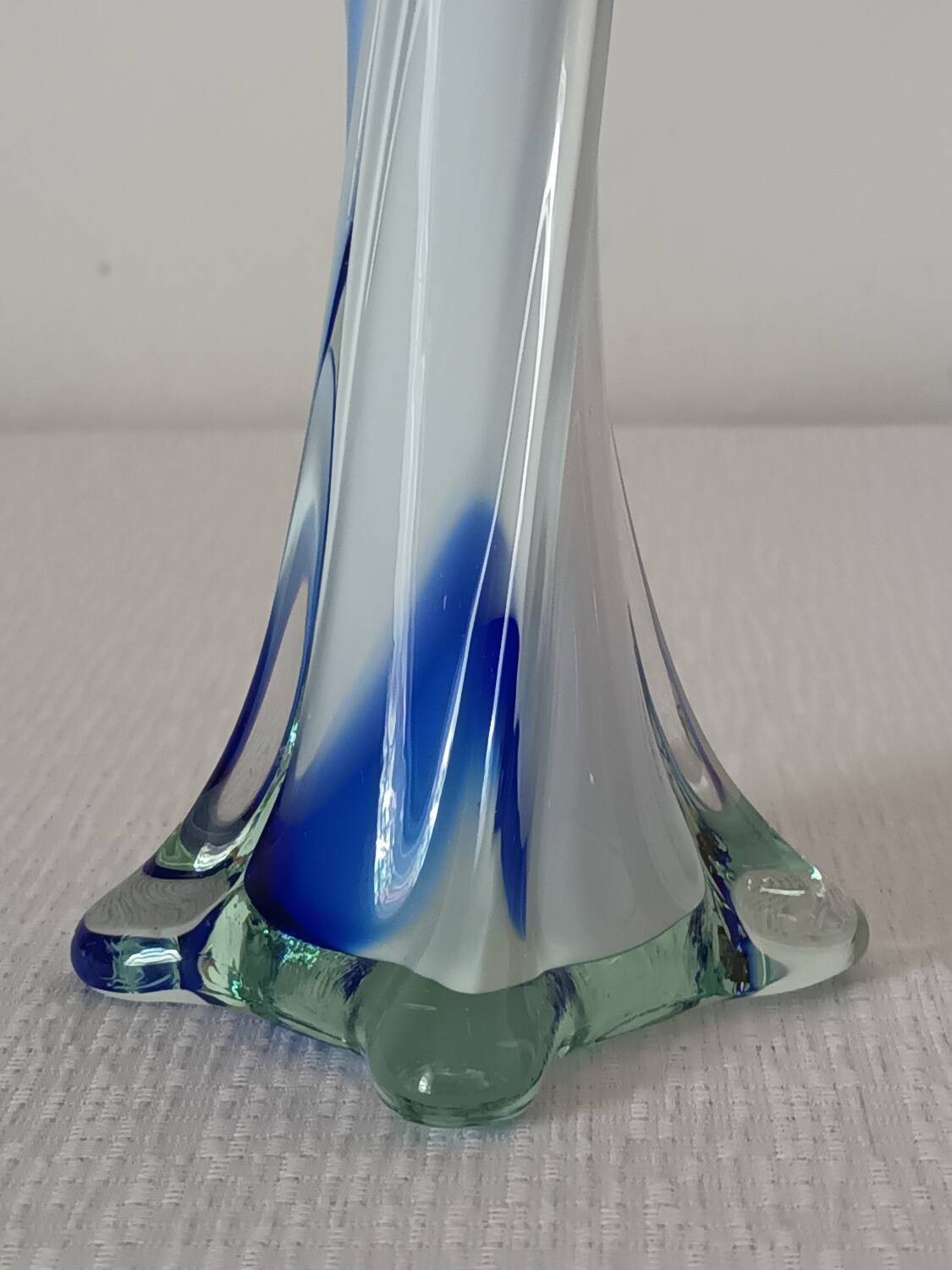 Pair of colored glass soliflores, 1960s