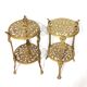 Pair of Victorian Style Openwork Brass Bolsters