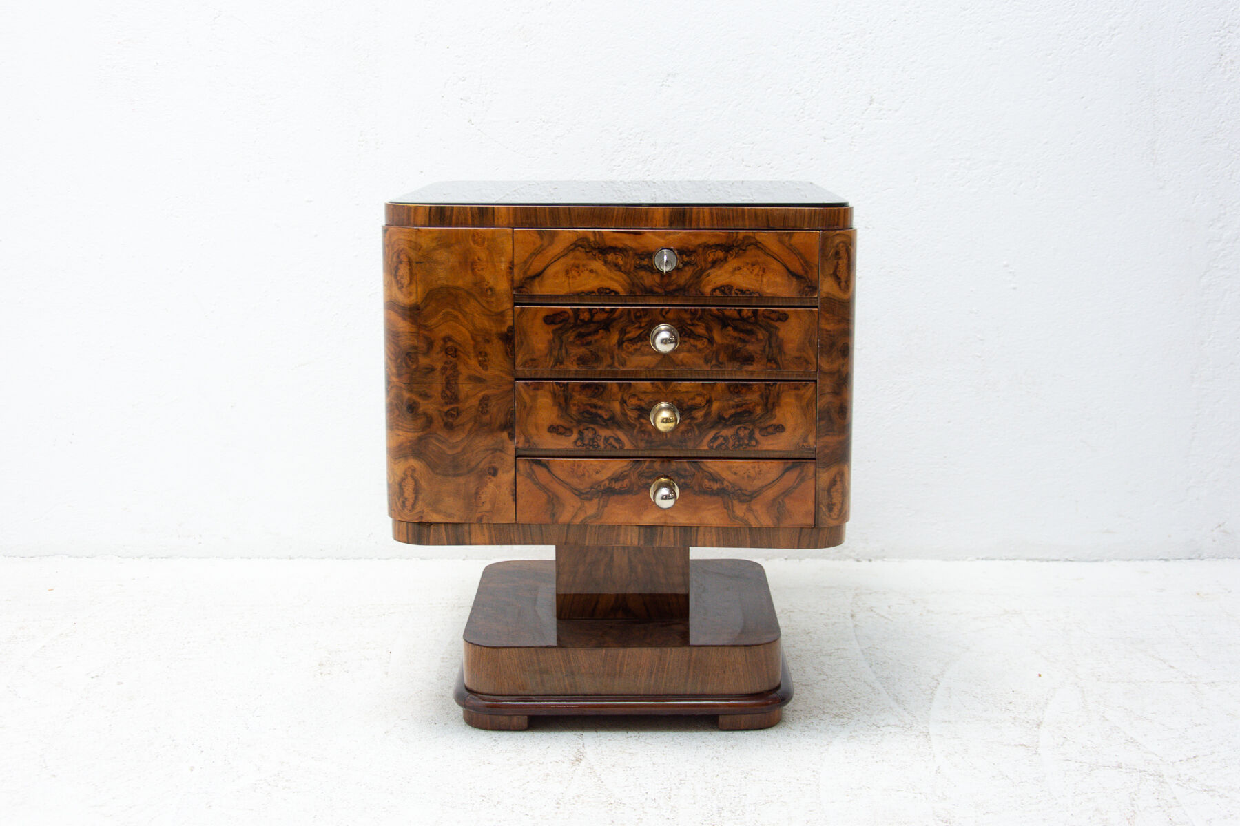 Art deco bar table with chrome elements, 1930´s, czechoslovakia