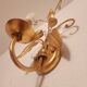 Shabby Wandlampe vergoldet Blattgold Kristallelemente Hollywood Regency 70s