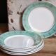 Six plates of vintage Badonviller earthenware with gold frieze