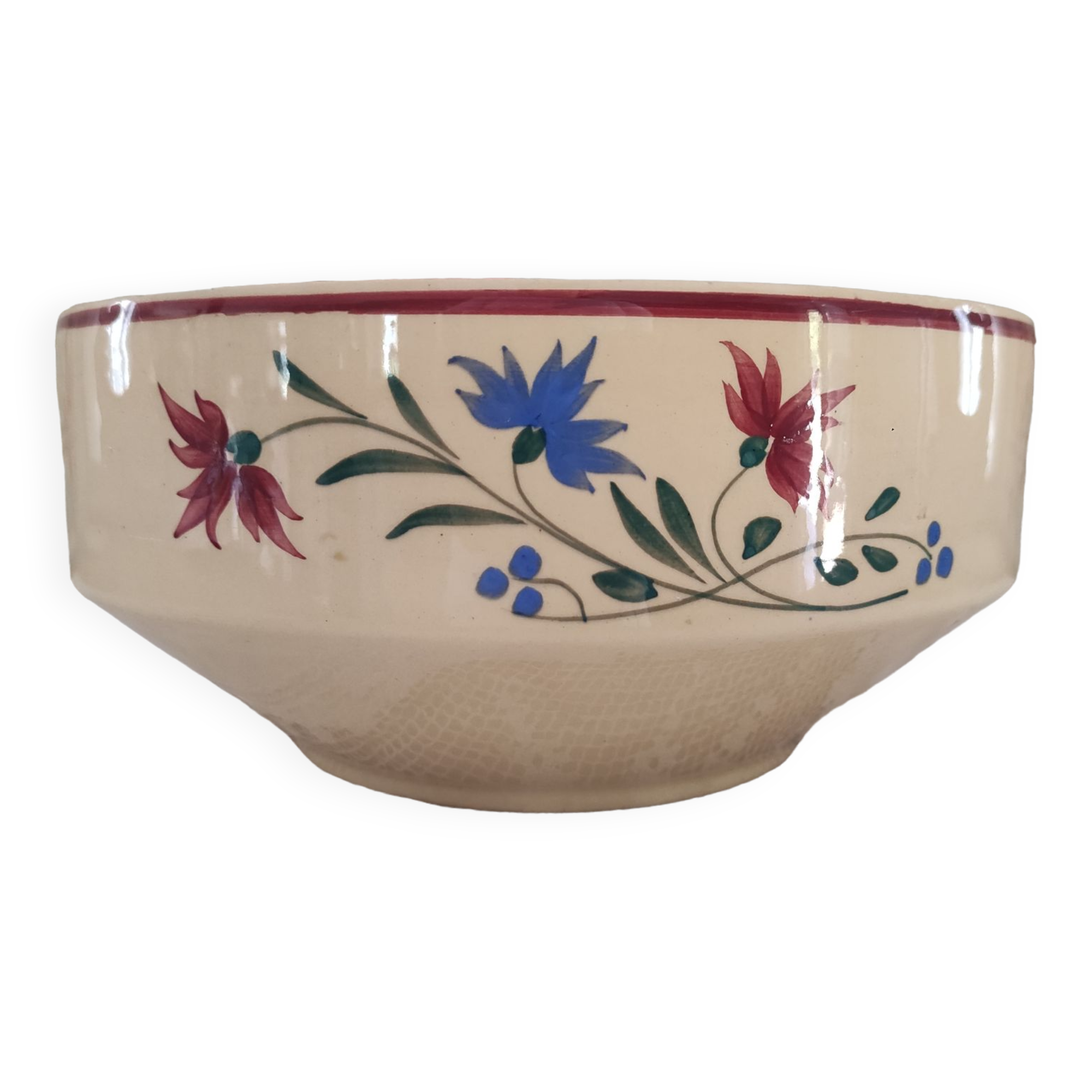 Salad bowl 30s earthenware K&G Lunéville model Denise