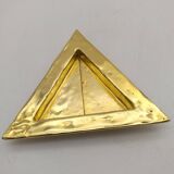 Cecile & jeanne: triangular gold-plated metal pocket tray with hieroglyph decoration.