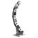 Sculptural space age floor lamp in marble and chrome metal, italian design