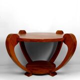 Pedestal Table, Solid Teak Coffee Table, Art Deco Colonial, c. 1930