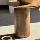 Sexy Neck - Solid wood (monoxyle) side table in natural colour H45
