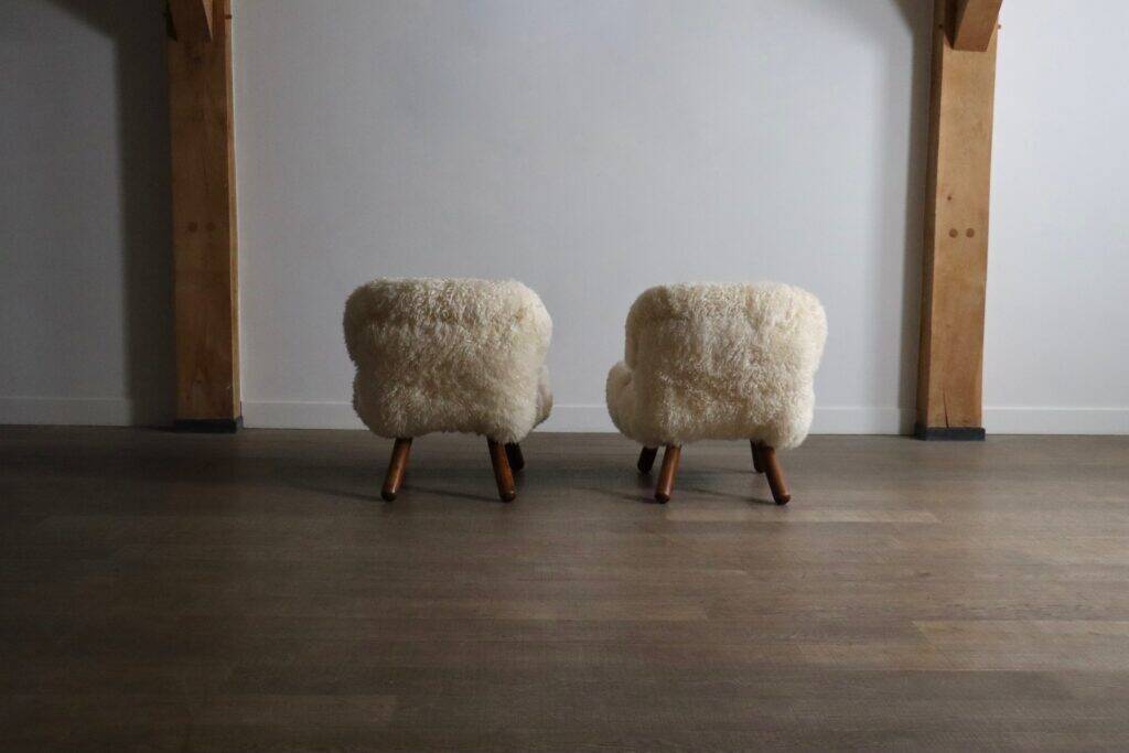 Pair of early edition Clam Chairs by Arnold Madsen for Madsen & Schubell, Denmark 1944