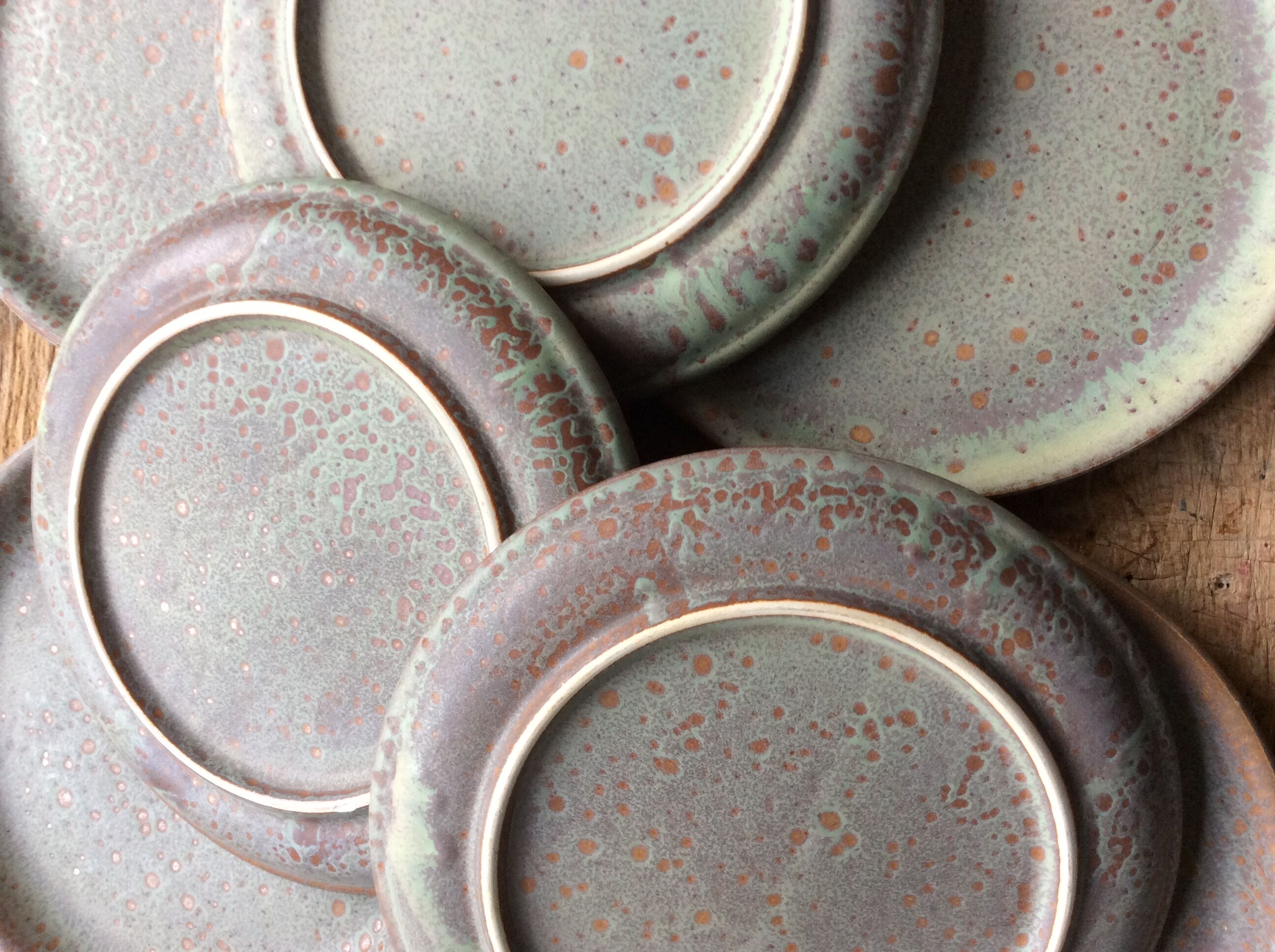 Set of 12 large and 11 small sandstone plates