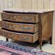 Louis XV style chest of drawers in rosewood, oak and marble top, made in the 70s