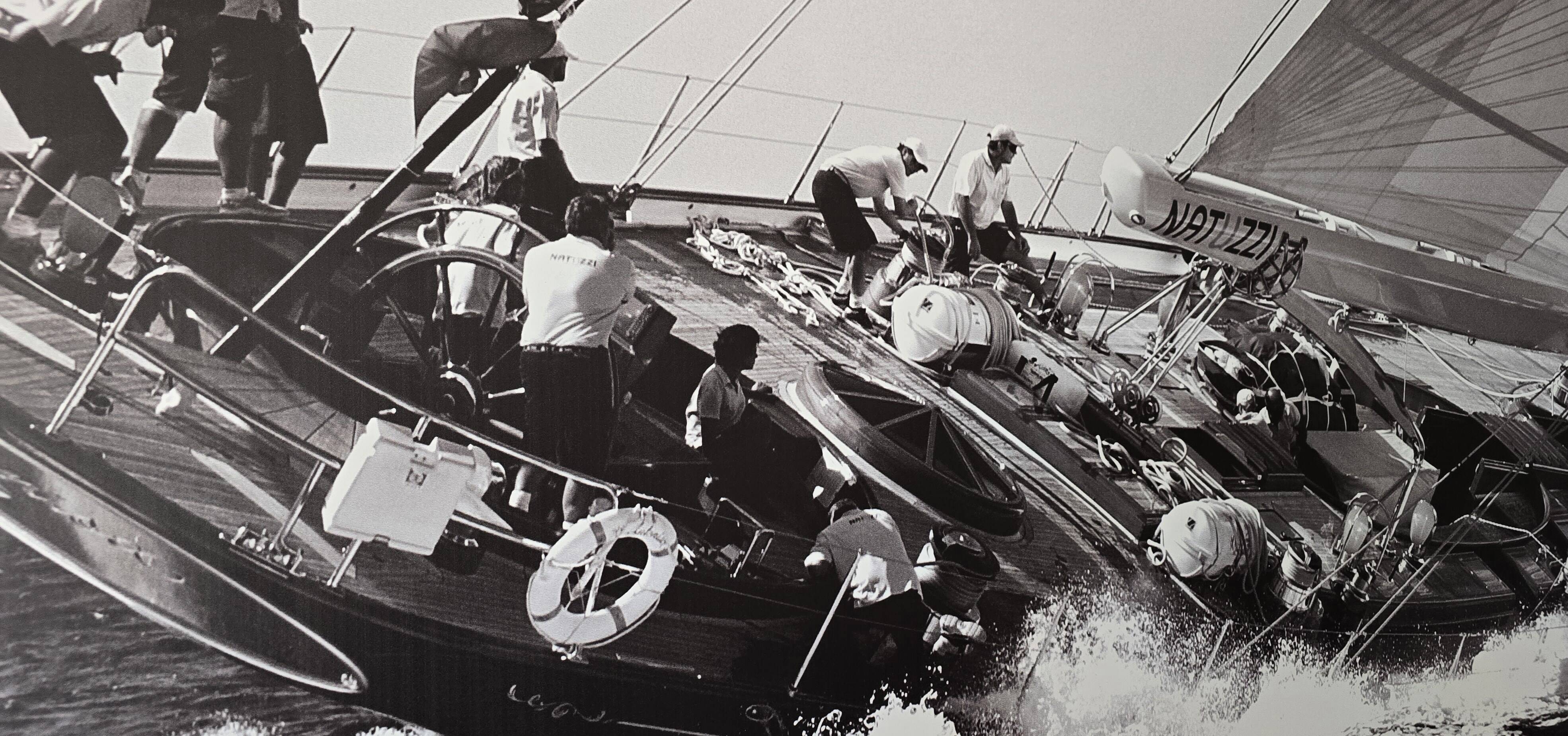 Screen print of a sailboat - large size 230 cm