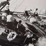 Screen print of a sailboat - large size 230 cm