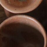 A set of 2 vintage marbled stoneware mazagrans