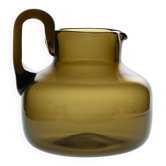 Amber blown glass carafe by Claude Morin, Dieulefit circa 1975