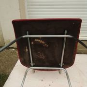2 chairs in red skaï metal struxture 70s