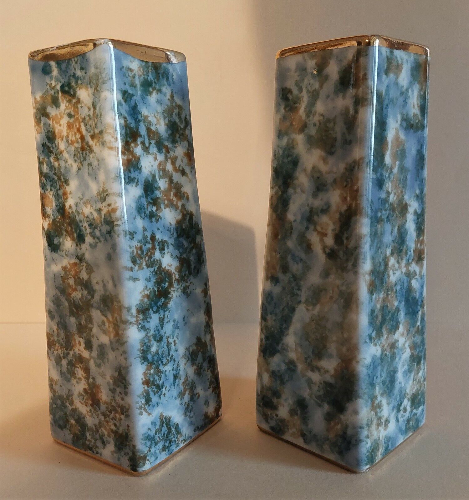 Pair of Limoges porcelain vases speckled decoration