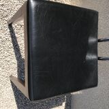Suite of 9 black skai chairs and scandinavian chrome