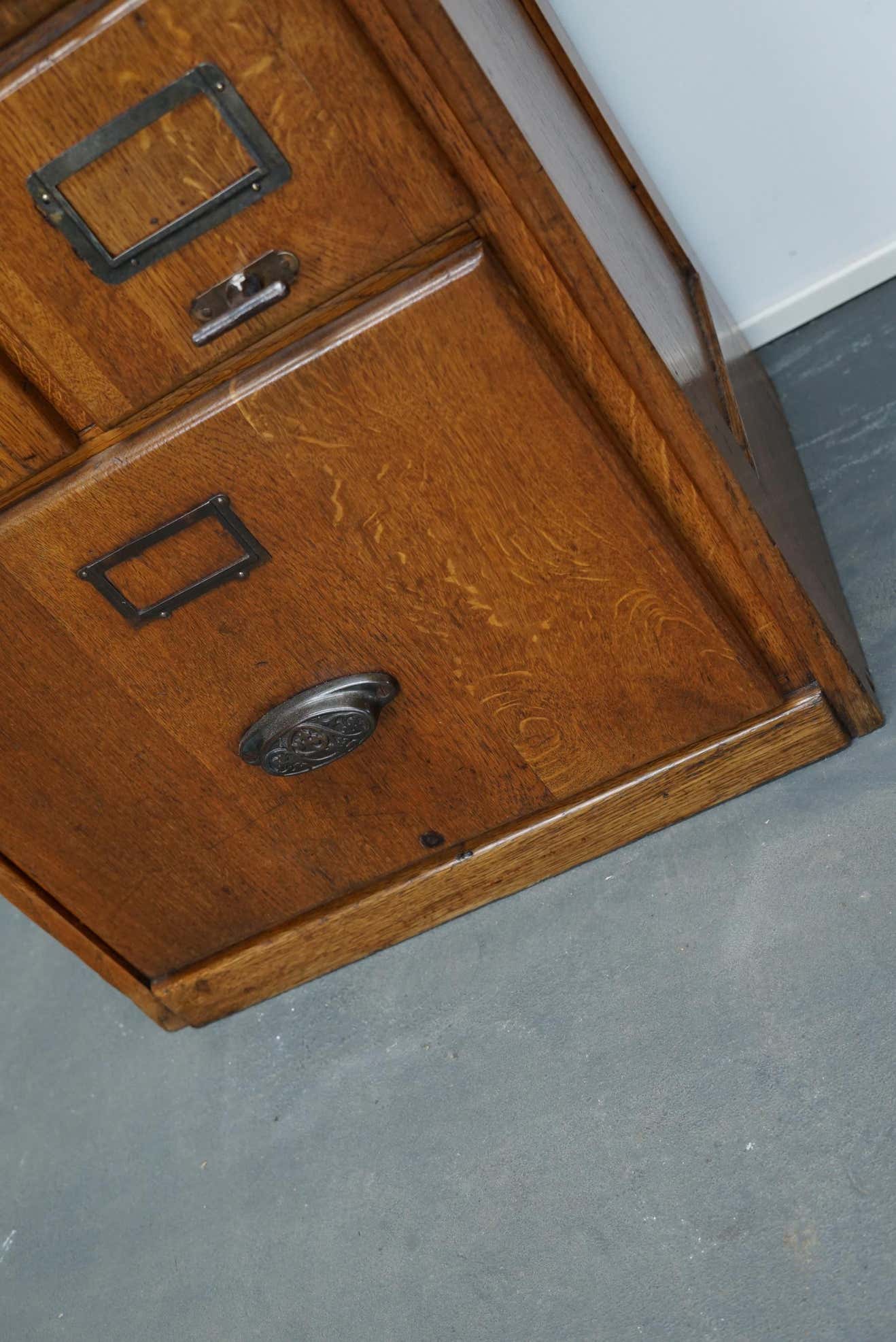German oak drawer bank filing cabinet circa 1950