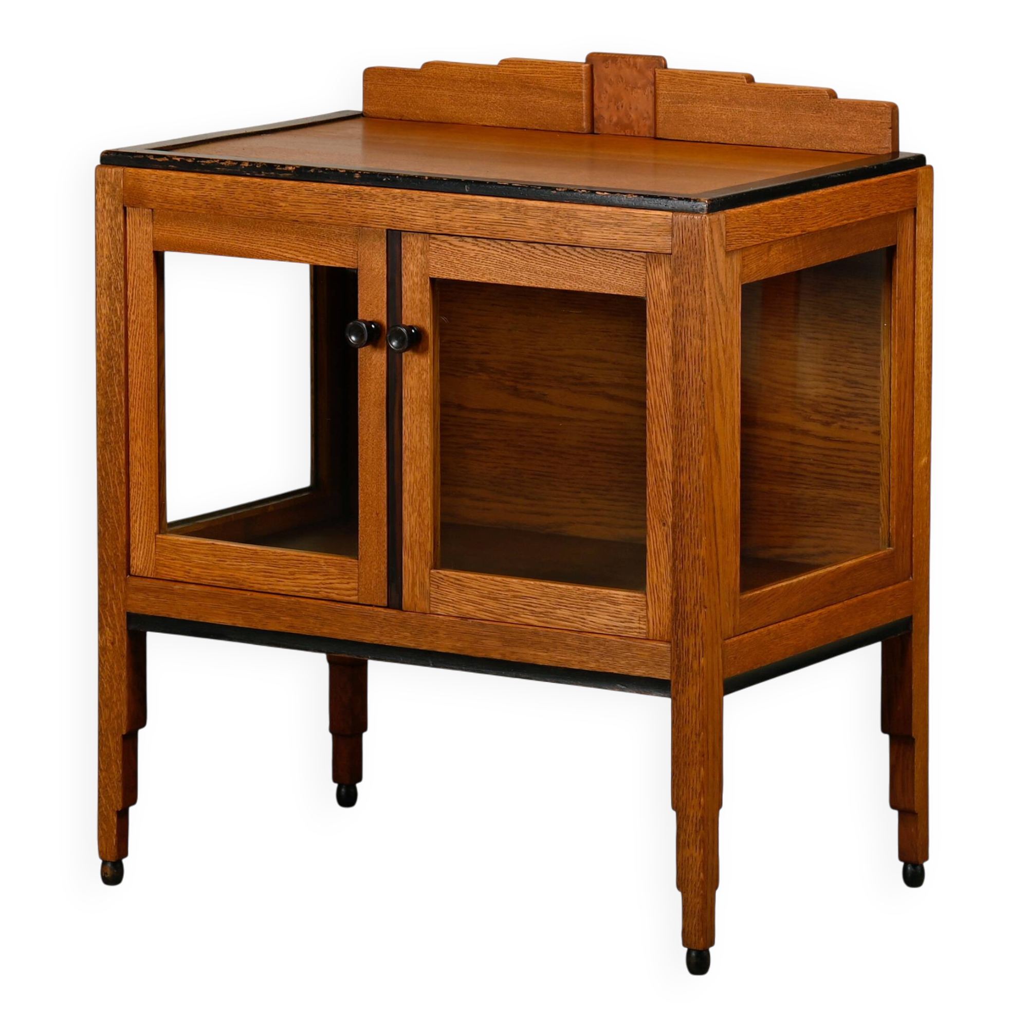 Art Deco Amsterdam School Tea or Display Cabinet in solid oak, Netherlands
