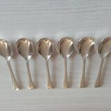 Set of 6 small silver metal spoons