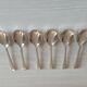 Set of 6 small silver metal spoons