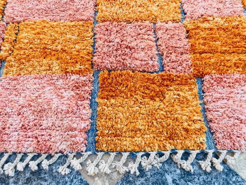 Handmade colourful rug from the Atlas Mountains 3/2m