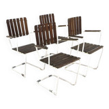 Set of 4 teak garden chairs, Sweden, 1960